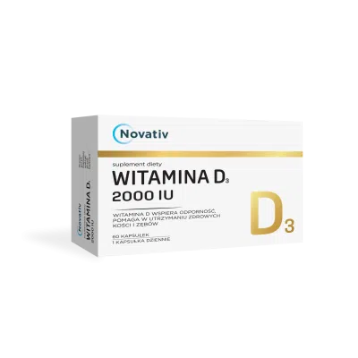 Novativ Witamina D3 2000 IU, kapsułki, 60 sztuk