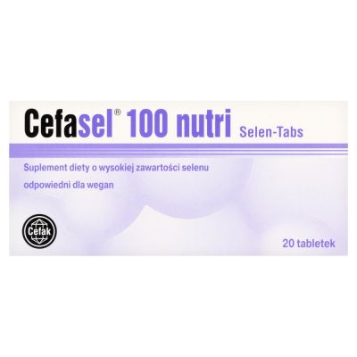 Cefasel nutri 100 Selen-Tabs, Suplement diety o wysokiej zawartości selenu 5,7 g, tabletki, 20 szt.