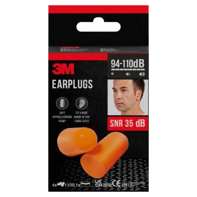 3M Earplugs 1100, zatyczki do uszu, 4 pary + pudełko