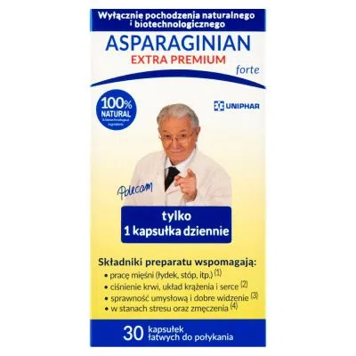 Asparaginian Extra Premium forte, kapsułki, 30 szt.
