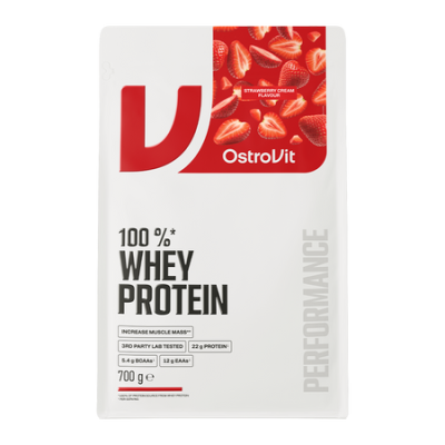 OstroVit 100% Whey Protein, proszek, kremowa truskawka, 700 g