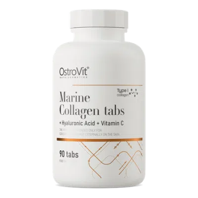 OstroVit, Kolagen Morski + Kwas Hialuronowy + Witamina C, tabletki, 90 szt.