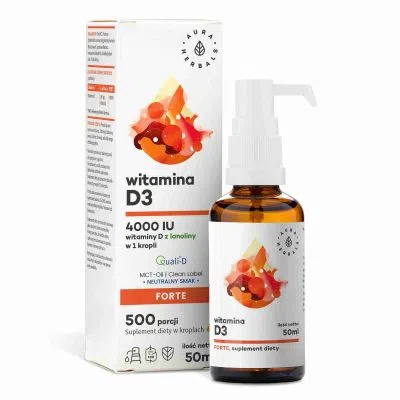 Witamina D3 4000 IU, MCT, krople, 50 ml