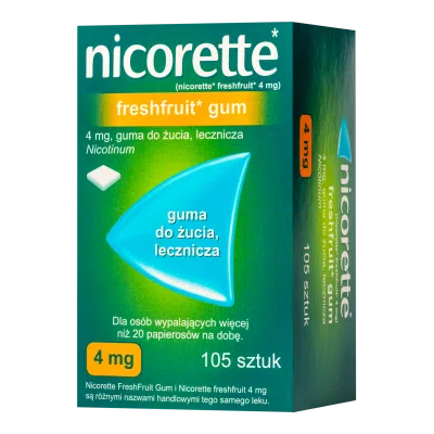 Nicorette FreshFruit Gum, 4 mg,(i.row),Delf,Grecja,105 szt