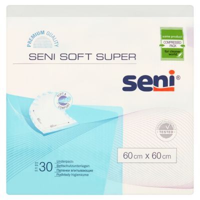 Seni Soft Super, podkłady higieniczne, 60 cm x 60 cm, 30 szt.