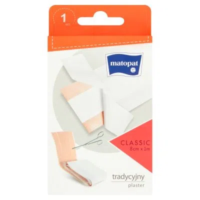 Plaster Classic, na tkaninie z opatrunkiem, 8 cm x 1 m, 1 szt.