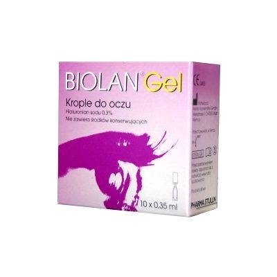 Biolan Gel, 0,3%, krople do oczu, 0,35 ml, 10 minims&oacute;w