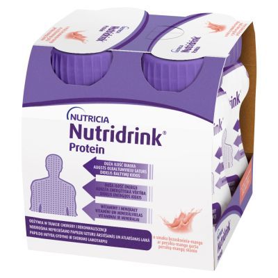 Nutridrink Protein, płyn o smaku brzoskwinia-mango, 4 x 125 ml