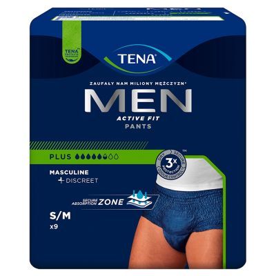 TENA Men Pants Plus OTC Edition, majtki chłonne, rozmiar M, 9 szt.