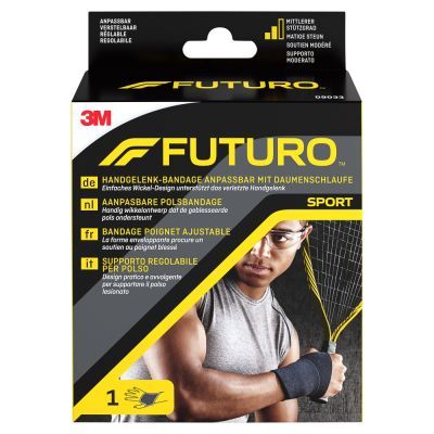 Futuro Basic Sport, regulowana opaska stabilizująca nadgarstek, czarna, 1 szt.