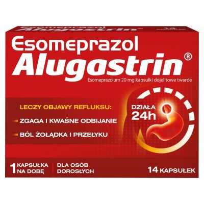Esomeprazol Alugastrin, 20 mg, kapsułki dojelitowe twarde,14 szt