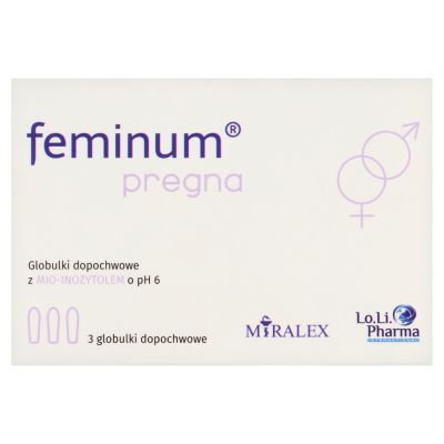 Feminum Pregna, globulki dopochwowe, 3 szt