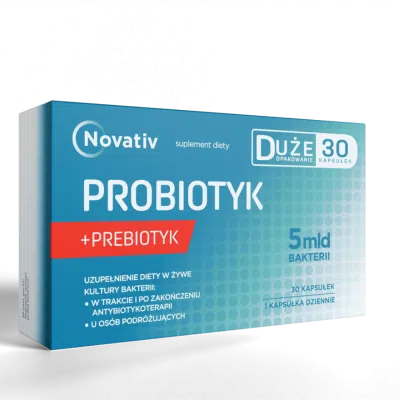 Novativ Probiotyk+prebiotyk 5 mld bakterii, kapsułki twarde, 30 szt.