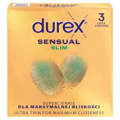 Durex Sensual Slim, prezer, super cienkie, 3 szt