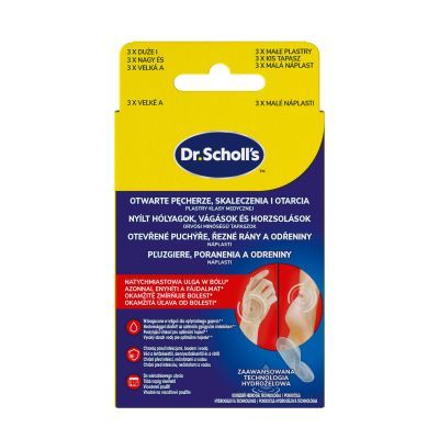 Dr.Scholl's, plast.,n/otwarte pęcherze,skalecz,otarcia,6szt