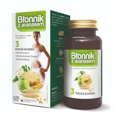 Błonnik z ananasem, tabletki do ssania, 120 szt. (Colfarm)