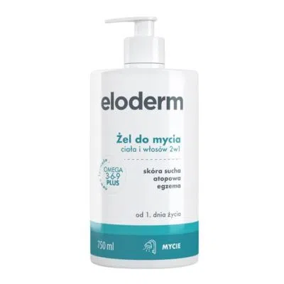 Eloderm, żel, do mycia ciała i włos&oacute;w, 2w1, 750 ml