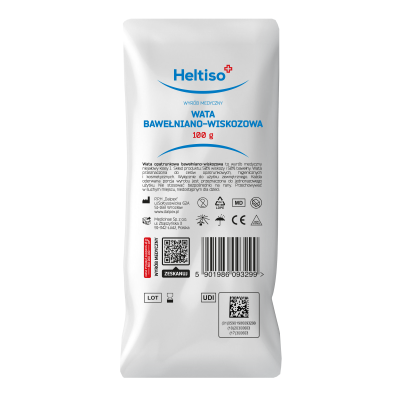 Heltiso, Wata opatrunkowa, bawełniano-wiskozowa, 100 g