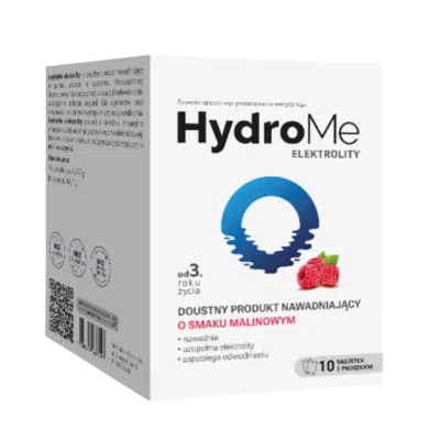 HydroMe Elektrolity doustny produkt nawadniający o smaku malinowym, 10 saszetek