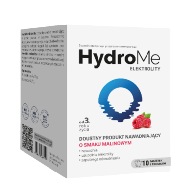 HydroMe Elektrolity doustny produkt nawadniający o smaku malinowym, 10 saszetek