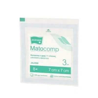 Kompr.gaz.jal.Matocomp,17nit, 7x7cm, 8w, 3 szt