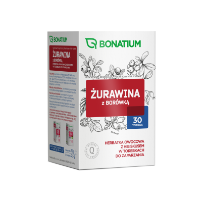 Bonatium Żurawina z borówką, herbatka owocowa z hibiskusem 30 szt
