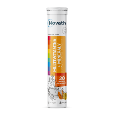 Novativ Multiwitamina + minerały, tabletki musujące, 20 sztuk