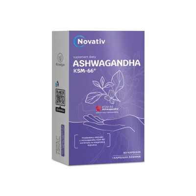 Novativ Ashwagandha KSM-66, kapsułki, 60 sztuk