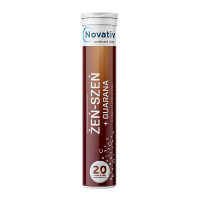 Novativ Żeń-szeń+Guarana, tabletki musujące, 20 szt.
