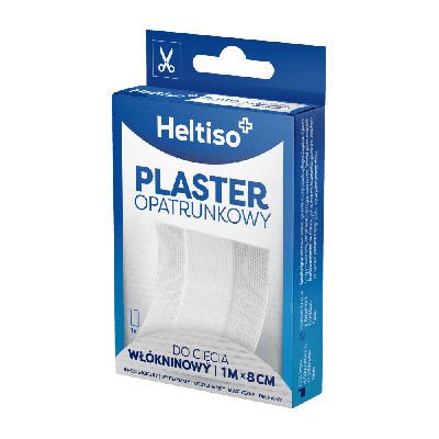 HELTISO, Plaster opatrunkowy do cięcia włókninowy 1mx 8cm, 1 szt.