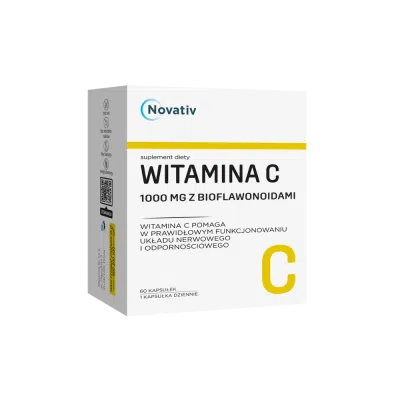 Novativ Witamina C 1000 mg z bioflawonoidami, kaps.,60 szt