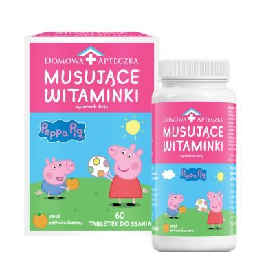 Domowa Apteczka Musujące Witaminki Świnka Peppa, tabletki do ssania, 60 szt.