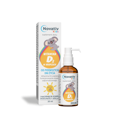 Novativ Kids Witamina D3 w kroplach, 20 ml
