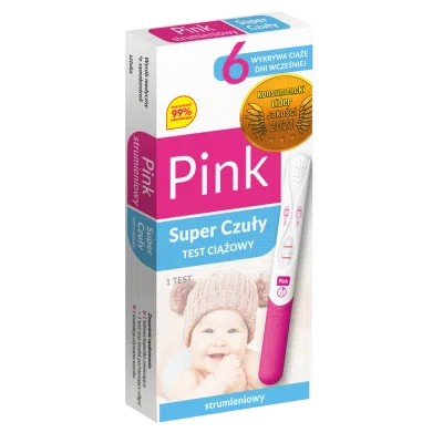 Test Ciążowy Pink Strumieniowy Super Czuły, 1 szt.